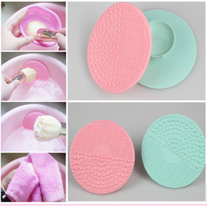 <b>Silicone</b> Foundation Makeup Brush Scrubber Board Makeup Brush Cleaner Pad Apple Shape Washing Cleaning Mat Cleaner <b>Tool</b> - Product Image 4