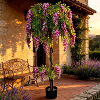 Décoration de mariage décorative, plante artificielle de glycine, fleurs artificielles en pot, décorations pour la maison, le bureau, l'hôtel, le jardin