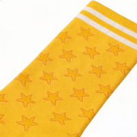 Chaussettes pour femmes en coton personnalisées, blanches/jaunes, détail de la bordure, sans couture, antibactériennes, respirantes, chaussettes décontractées à la cheville, vente en gros