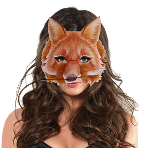Maschera di tigre a mezza faccia in PVC e tessuto non tessuto per feste di Pasqua e Halloween, decorazione per balli, accessorio fai da te, all'ingrosso - Product Image 3