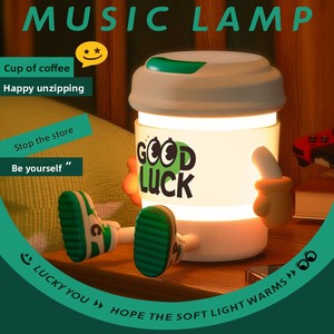 Lámpara de Noche KEIDOL con Forma de Taza de Café, Linda, de ABS, Creativa, Recargable, con Altavoz, Luz Ambiental, Lámpara de Mesa - Product Image 5