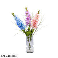 Fait à la main Real Touch Latex Artificiel Delphinium Ajacis Jacinthe Rose Blanc Fleur De Mariage pour Graduation Maison Table Centre De Table