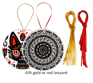 Ornements de Noël suspendus en MDF de style africain, 3 pouces, renne, flocon de neige, bonhomme de neige, ornements de Noël en bois MDF de 3 mm - Product Image 5