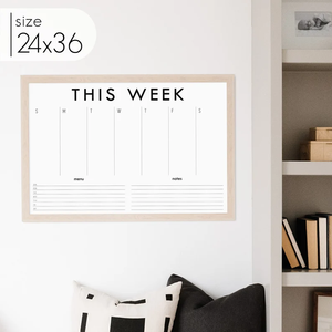 Calendrier mural familial encadré, tableau blanc effaçable à sec, planificateur hebdomadaire style tableau noir - Product Image 4