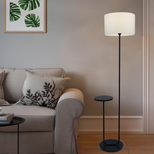 Hiện đại LED thường vụ sofa góc Đèn sàn cho trang trí nội thất màu Đen bằng gỗ Tripod cơ sở với vải bóng râm cho khách sạn phòng khách - Product Image 2