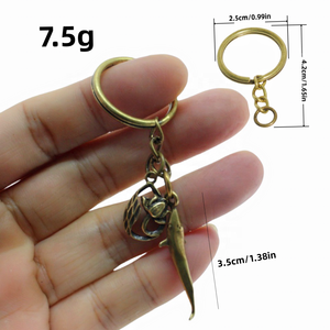 古代の個性手作り純銅真鍮クラッチフォーチュンクロスキーホルダーペンダントキーホルダーペンダント - Product Image 5