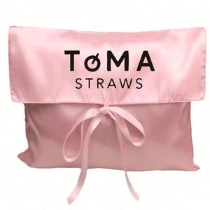 Bolsa de satén de seda de lujo con logotipo personalizado, tipo sobre, para almacenamiento de extensiones de cabello, cosméticos, para empaque de pelucas y como bolsas de regalo - Product Image 2