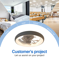 Ventilateur de plafond contemporain avec lustre de 480 mm, doté d'une télécommande intelligente, d'un moteur DC à 6 vitesses et d'une éclairage LED pour les maisons modernes