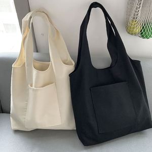 Bolsas de Compras Personalizadas para Mujer, Bolsa de Lona, Bolsa de Tela de Algodón, Serie Blanca y Negra, Bolsas de Supermercado, Bolsas de Mano, Bolsa Escolar - Product Image 2