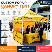 Kit de promotion de marque : Tente de stand publicitaire personnalisée 10x10 pieds, drapeau de plage, nappe et ensemble de bannières pour salons professionnels et recrutement