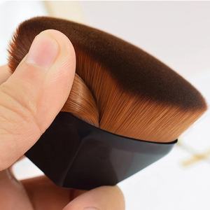 Brocha de base facial de fibra sintética marrón, polvo cosmético, brocha de maquillaje, fábrica al por mayor - Product Image 4
