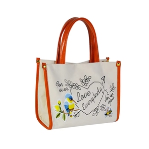 Bolsa de Compras de Algodón de Proveedor Indio, Personalizada con Iniciales, Monograma en Lona, Regalo para Mujer, Bolsa de Playa con Letras - Product Image 1