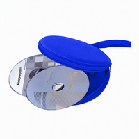 Étui rond en PVC pour CD avec fermeture éclair, impression personnalisée, facile à transporter - Cadeau