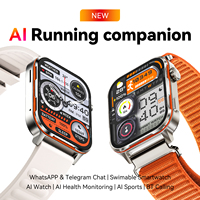 Montre connectée intelligente AI avec écran TFT étanche IP68 pour appels, NFC, ChatGPT, surveillance de la santé, GPS, sport, alarme SOS, charge sans fil