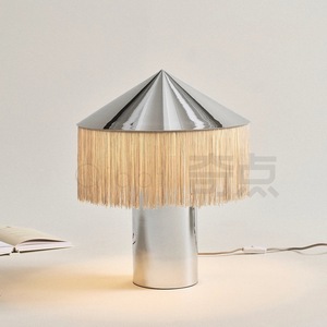 Minimalist Stainless Steel Tassel <b>Table</b> <b>Lamp</b> E27 Led Bulb Switch Control For Bedroom <b>Study</b> Living Room - Product Image 1