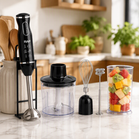 Mixeur Plongeant Électrique Multifonction Portable en Acier Inoxydable pour la Maison, Robot Culinaire et Extracteur de Jus, en Plastique, pour le Royaume-Uni