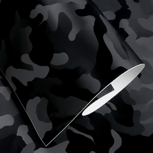Pellicola Adesiva per Auto in Fibra di Carbonio, Motivo 3D Camouflage, Nero Fantasma, Rivestimento Vinilico per Auto - Product Image 6