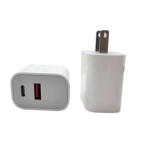 US <b>Plug</b> Phone Charger A+C <b>USB</b> Type C Power Adapter 20W PD <b>USB</b>-C <b>Wall</b> Charger Block for Smart Phones - Product Image 3