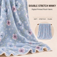 Tissu Minky double extensible 95% polyester 5% élasthanne 350-380 GSM, tissu peluche imprimé numérique personnalisé en rouleau