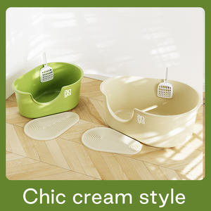 Caja de arena para gatos de aguacate ANYA, inodoro grande de plástico semicerrado con función de fácil limpieza, suministros para mascotas a prueba de salpicaduras - Product Image 5