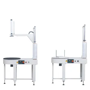 Kleine Semi Automatische Draaitafel Bench Type Top Plaat Kartonnen Doos Verpakking Standaard Stretch Film Wikkelen Machines