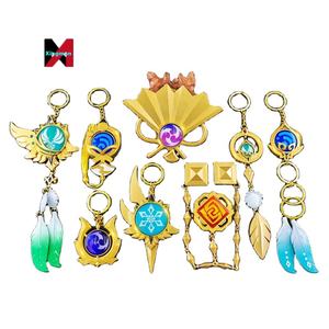 Juego Visiones Colgante Luminoso Barbatos Zhongli Wanderer Genshined <span class=keywords><strong>Impact</strong></span> Anime Llavero Etiqueta Venta al por mayor llaveros de metal - Product Image 1