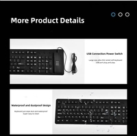 Clavier filaire pliable 85 touches multi-langues, étanche, pour jeux, bureau, cadeaux, clavier filaire USB universel