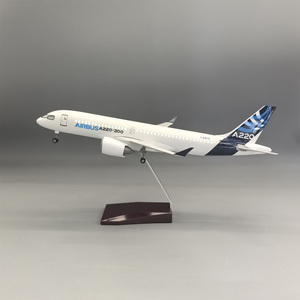Modelo de Avión de Resina a Escala 1/100 de 38 cm del Prototipo de la Aerolínea Airbus <span class=keywords><strong>A220</strong></span>-<span class=keywords><strong>300</strong></span> con Luces LED y Tren de Aterrizaje - Product Image 5