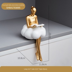 Ornement Fille Nuage en Résine, Personnages de Salle de Danse, pour Salon, Voiture, Bureau, Boutique en Ligne Festive - Product Image 6