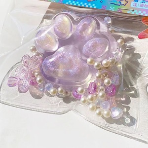 2026 Trending Toys Taba Squishy Cat Paw Purple <b>Pink</b> Crystal Clear Cat Paw Squishy Promotional Toys - Product Image 1