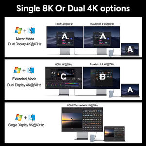 محور تحويل PD HD 4K 60Hz USB4 40Gbps 20 نوع منفذ C إلى الكمبيوتر المحمول محور متعدد الوظائف USB من SD TF Thunderbolt <span class=keywords><strong>4</strong></span> محطة إرساء USB C - Product Image 5