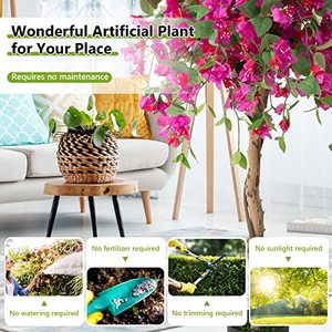 Árbol de Buganvilla Artificial Realista, Flor de Seda para Decoración de Bodas, Hogar, Jardín, Interior y Exterior - Product Image 6