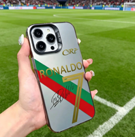 Coque de téléphone anti-chute à thème football, imprimée par transfert thermique, compatible avec iPhone XR, XS, 11 à 17 Pro Max. Personnalisation disponible