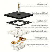 JINMAI.CO passera à la nouvelle version, Interrupteurs à bascule rétro durables noirs mats effet peau 10A |   Prises UK/UE/Universelles