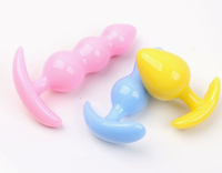 Ensemble de 3 bouchons anaux en plastique pour femmes, en forme de bonbons en silicone, trois bouchons anaux pour le sexe, jouet sexuel