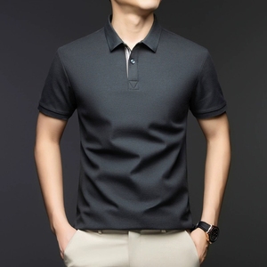 Chemises <span class=keywords><strong>Polo</strong></span> Homme Personnalisées en Coton Pur à Manches Courtes – Nouveaux Hauts Décontractés d'Affaires à Col Rabattu pour l'Été – Vente en Gros - Product Image 1