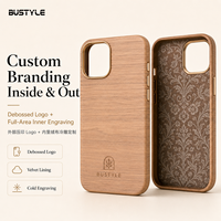 Étui de téléphone portable magnétique antichoc en cuir PU grain de bois premium personnalisé pour iPhone 17 16 15 Pro Max