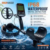 Détecteur de métaux souterrains FROGMAN N60 Gold, étanche IP55, avec batterie intégrée, sensibilité de 25 pouces, garantie de 2 ans