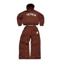 Ensemble de sweats à capuche personnalisés Y2K Streetwear imprimés style Hip Hop pour hommes