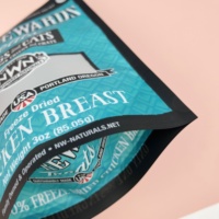 Sachet alimentaire refermable en PET pour chiens et chats, friandises de poulet lyophilisé, poulet frit, foie de bœuf, en plastique PE, finition mate transparente