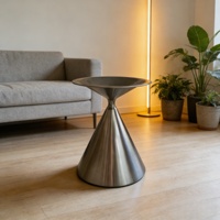 Base de table conique intégrée en acier inoxydable brossé, style moderne, pieds de meubles, base de table basse pour hôtel, café