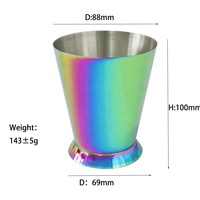 Coupelle à cocktail en acier inoxydable 304 en forme de trompette, écologique, pour mélanger le vin, pichet magique pour cocktails, capacité de 350 ml, durable