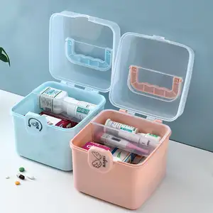 GREEN SIDE Home Notfall Erste-Hilfe-Kit Kunststoff Medical Box mit Deckel und Griff