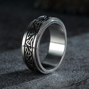 Anillos de Nudo Celta Vikingo con Runas para <span class=keywords><strong>Hombre</strong></span> <span class=keywords><strong>Anillo</strong></span> Giratorio de Acero Inoxidable para Aliviar el Estrés y la Ansiedad - Product Image 1