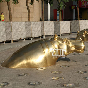 Garten dekoration im Freien Skulptur Messing Bronze <span class=keywords><strong>Hippo</strong></span> Statue - Product Image 5