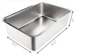 Nouveau Petit D'animal Familier/Chat de Casserole En Métal En Acier Inoxydable bac à Litière pour Chat Facile À Nettoyer Litière en gros - Product Image 4