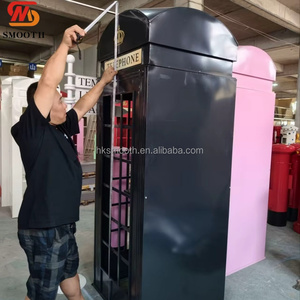 SMOOTH 2.2m Exquisite Detachable Black London <b>Wedding</b> Telephone Booth Reusable British Style Metal Telephone Booth - Product Image 2