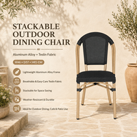 Chaise de bistrot française commerciale, structure en alliage d'aluminium, tissu Teslin, légère, pour extérieur, café, hôtel, restaurant, chaise d'appoint
