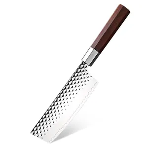 Venta al por mayor mejor cleaver estilo cuchillo-XITUO-cuchillo Nakiri de acero compuesto de tres capas, 7,5 pulgadas, hecho a mano, cuchillos de corte de cocina forjado, mango octogonal de palisandro