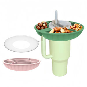Vaso de Silicona de 40 oz con Tapa Antipolvo, Bandeja para Refrigerios y Frutas, Vaso Dominador de Hielo, <span class=keywords><strong>Accesorios</strong></span> de Bar - Product Image 1